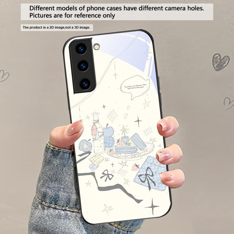 

Fresh and healing breeze For Samsung Galaxy S20 S21 S22 S23 Plus S24 FE S25 Ultra S26 Edge S25+ S20+ S22+ Black Glass Phone Case Galaxy S25 Edge