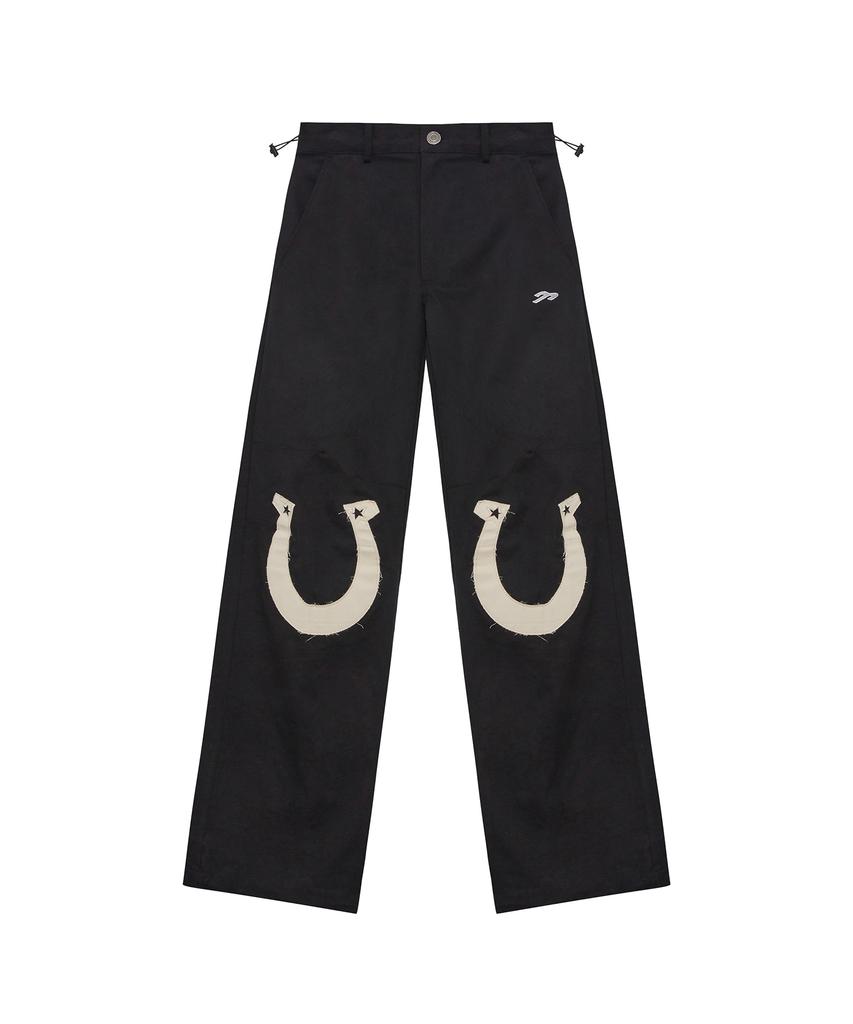 Tansanmageunesyum Horseshoe Applique Pants (Black)