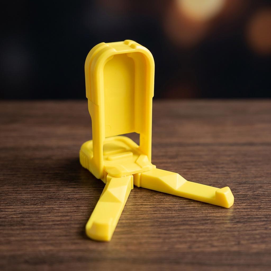 Yellow 3D Printed Mobile Phone Holder - Creative Office Slacking EDC Pendant