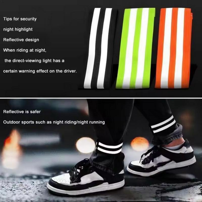 1pc Cycling Elastic Pants Leg Band Adjustable Arm Ankle Leg Safety Band Night Riding Safety Reflective Buckle Night Running Belt