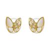 Internet Celebrity Explosion 2024 Butterfly Pearl Stud Earrings Light Luxury High-End Earrings Unique Temperament Earrings Women Wholesale