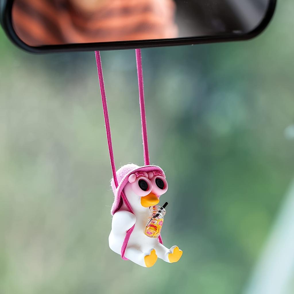 Cute Swinging Duck Car Ornament - The Perfect Car Accessory for Women