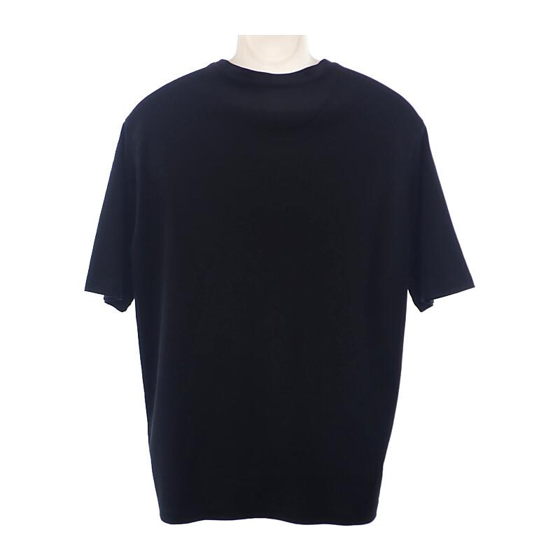 Prada UJN861 L Short Sleeve T-shirt Black Cotton Mens