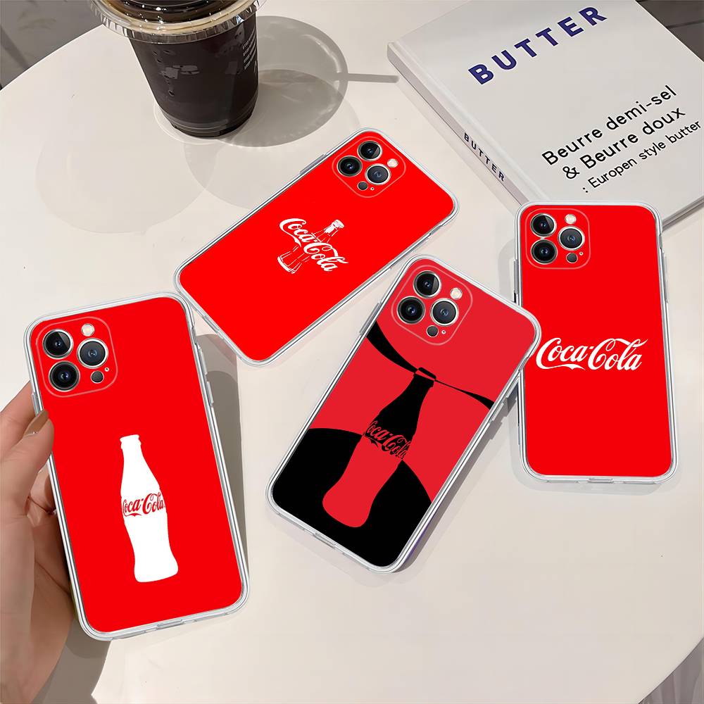 C-COCA Logo C-COLAS Phone Case For iPhone 11 13 16 12 17 14 15 Pro Max Plus Soft Clear Back Cover Coque