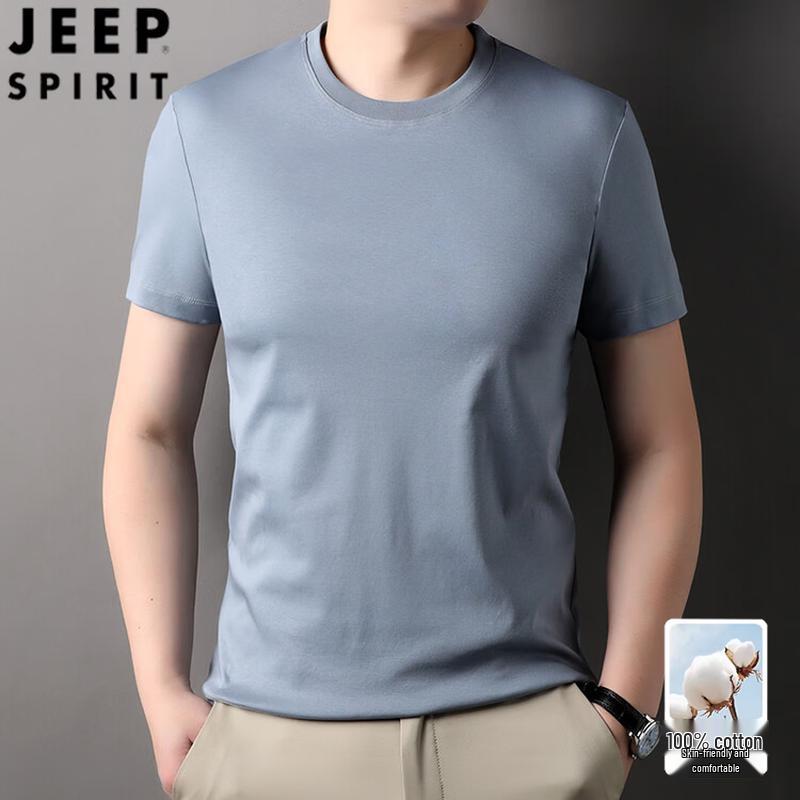 

Мужская футболка JEEP SPIRIT из чистого хлопка с круглым вырезом и коротким рукавом XL