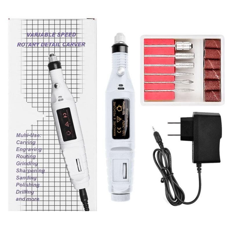 Strumenti per unghie Mini smerigliatrice elettrica Macchina portatile per unghie Pezzo per unghie Set smerigliatrice per unghie