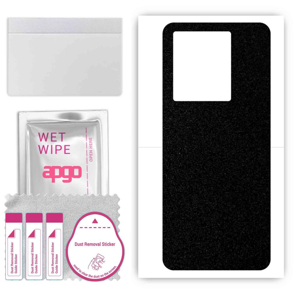 apgo Protective Skin Sticker for the back compatible with Vivo IQOO U5e, Wrap Film, Foil, Vinyl - Pattern Matte Black