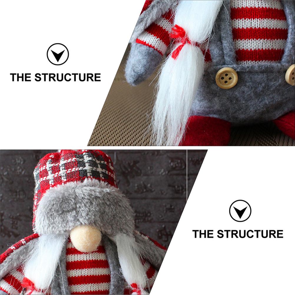 2 Pcs Old Man in The Ornament Plush Dolls Gnome Decor Girl Decorative Gift Christmas Cloth Lovely Elder