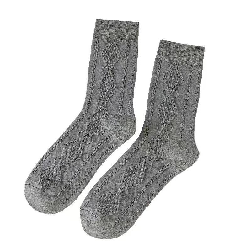Trendy 3D Embossed Women's Slouch Socks - Fashionable Japanese Korean Style