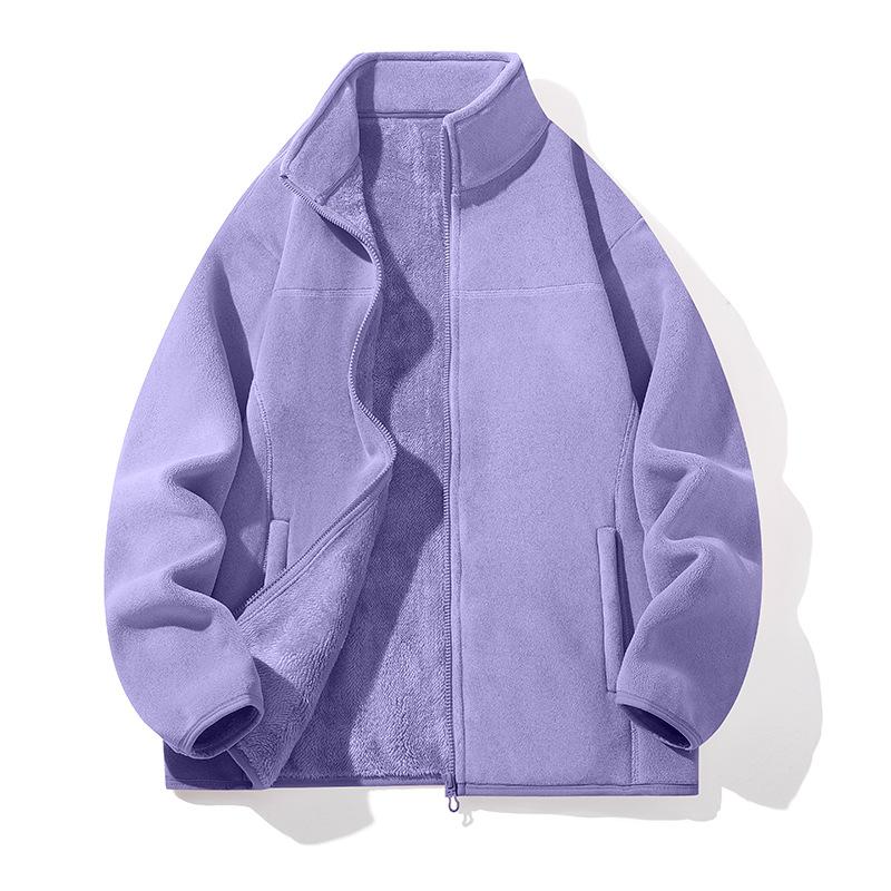 Men's Jacket Couple's Fleece Jacket Plus Velvet Thickened Warm Polar Fleece Sweatshirt Jacket Liner