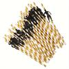 Kraft Paper Straws, Colorful Striped, Perfect For Party Decorations, Desserts, Pastries, Bars, And Drinks. 36 Pieces.