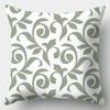 Avocado Green Pillowcase Square Sofa Pillowcase Plaid Plant Print Cushion Cover