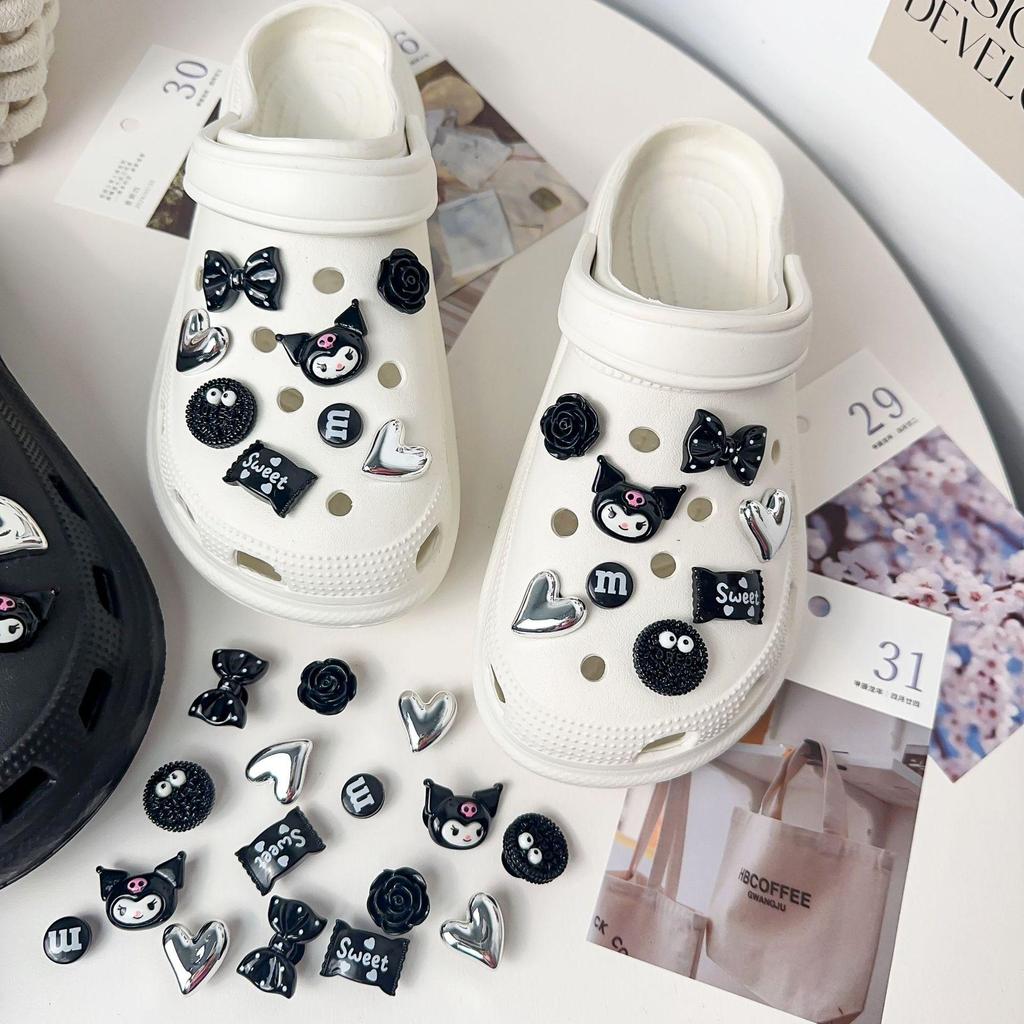 Cute Resin Starfish & Shell Croc Shoe Buckles with High-End Flower Accessories