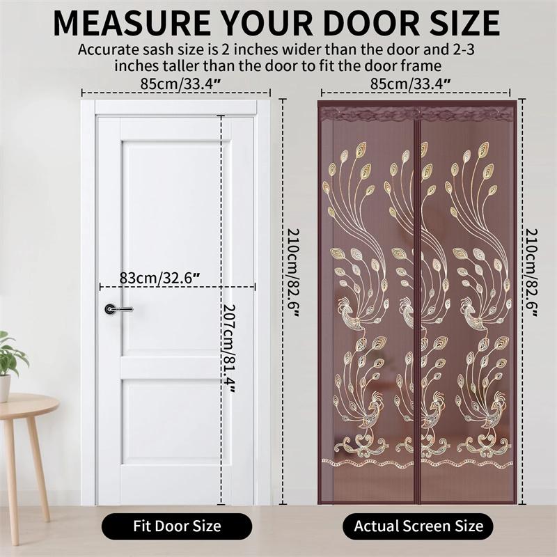 Portable Summer Mosquito-Proof Door Curtain Magnetic Screen Door Punch-Free Partition Door Curtain Mosquito-Proof