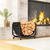 Indoor firewood rack 53 x 33 x 43 cm firewood rack with carrying bag metal black
