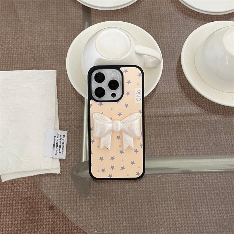 Cute new diamond plaid bow Phone Case For iPhone 16 15 14 13 Pro Max fundas iphone 15 case Protective cover