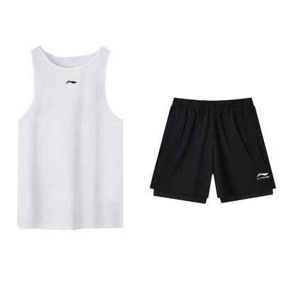 Skin-Friendly Comfortable Breathable Quick-Dry Double-Layer Anti-Embarrassment Shorts Casual Sports Set Unisex Sets ZHXY223-2
