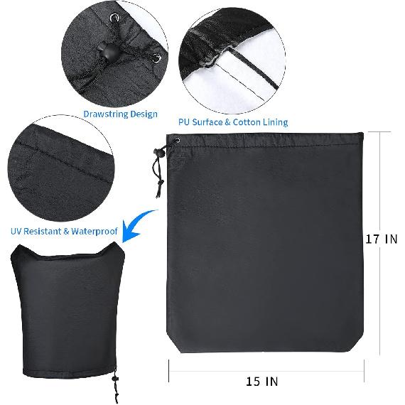 Universal RV Electric Tongue Socket Cover -Weatherproof Protective Cover for Trailer Jacks, 17" H X 15" W, Durable Waterproof Imitation Leather