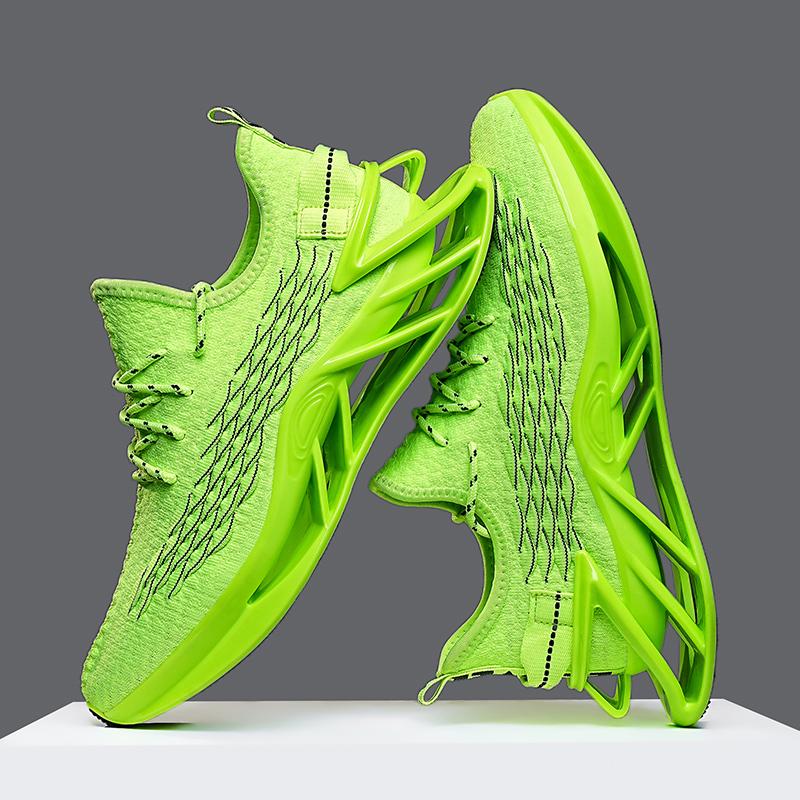 Herren Trendige Colorblock Chinesische Landschaft Schnür-Blade-Sneaker mit verschiedenen Farben, Lässige Outdoor-Laufschuhe