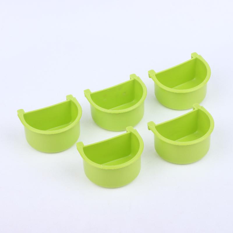 New 5pcs Bird Food Feeding Dish Easy To Install Bird Cage Feeder Bowl For Small Animals Budgie Parrot Parakeets Lovebirds