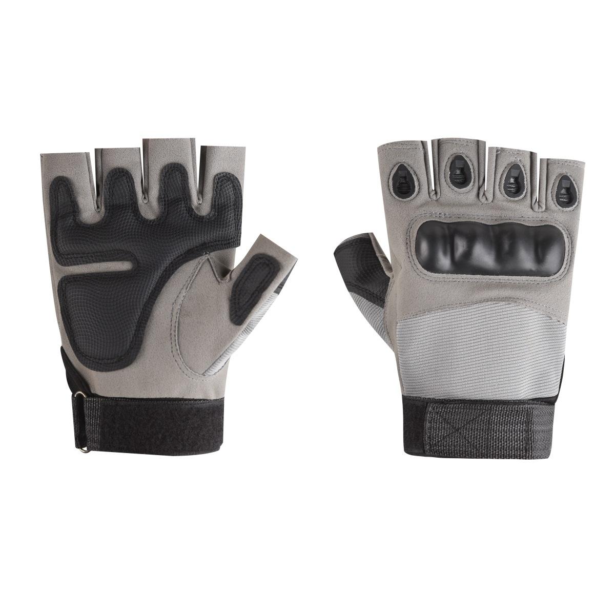 Gants militaires demi-doigt pour hommes, gants militaires d'extérieur, de sport, de tir, de chasse, de moto Airsoft, de cyclisme XL gris