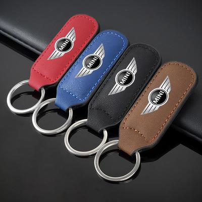 Car Leather Keychain Business Keyring Anti-loss For BMW Mini Cooper R50 R53 R55 R56 R60 R61 F54 F55 F56 Keychain Accessories