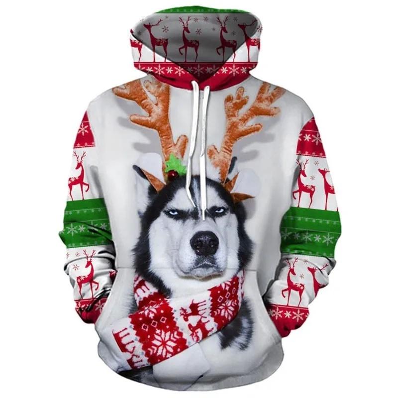 Zwei Schneewolf 3D-gedruckter Hoodie Harajuku Streetwear Hoodies Lässige Cartoon-Jacke Tier Beliebte personalisierte Sportbekleidung S-6XL