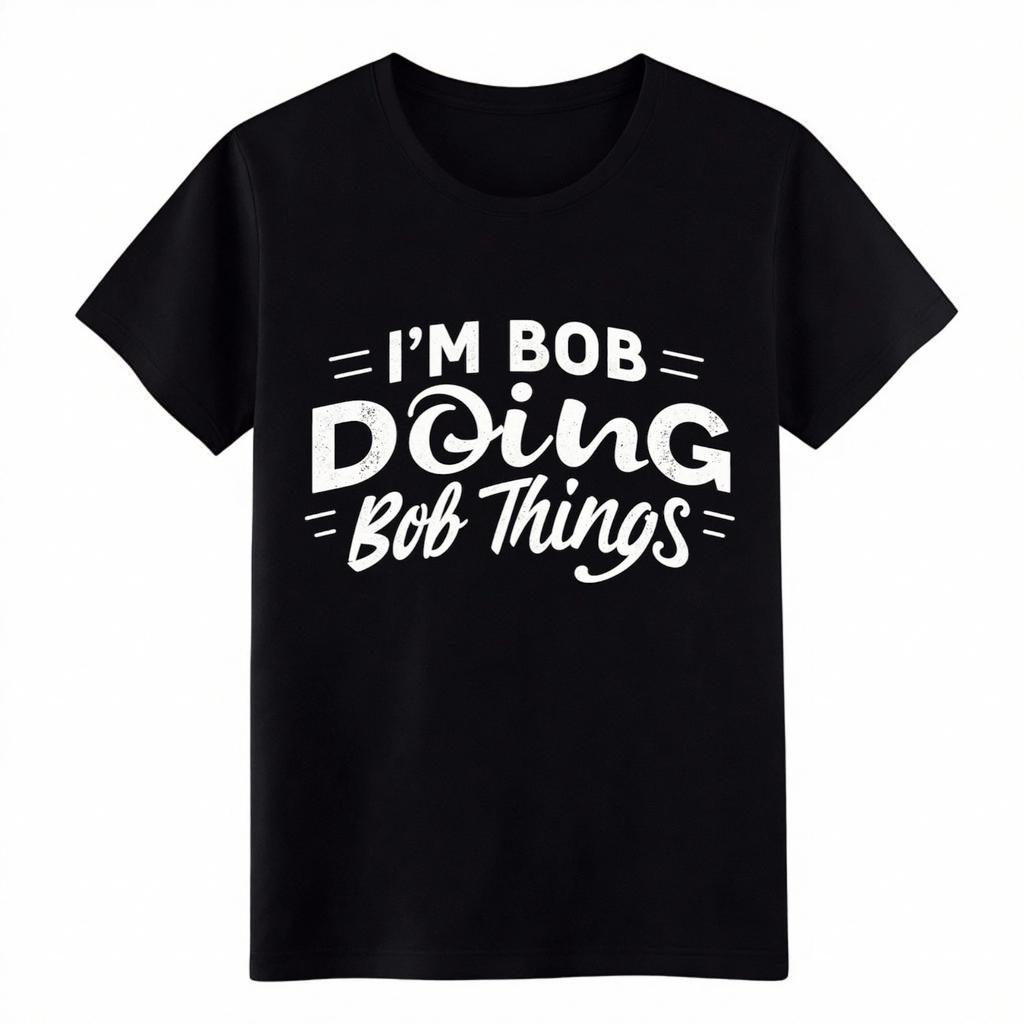 Unisex Vintage I'm Bob Doing Bob Things Minimalist T-Shirt-Casual Bob Name Tee