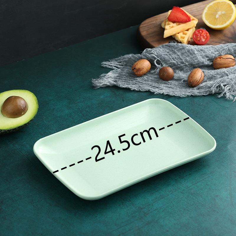 Creative Wheat Straw Rectangular Plate - Healthy Tableware for Desserts, Sushi, Pasta - Eco-Friendly Kitchen Utensils