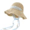Lace Lafite Damen Strohhut Frühling und Sommer Sonnenschutz Reise Hut mit breiter Krempe Bucket Hat Strand Meer Sonnenhut