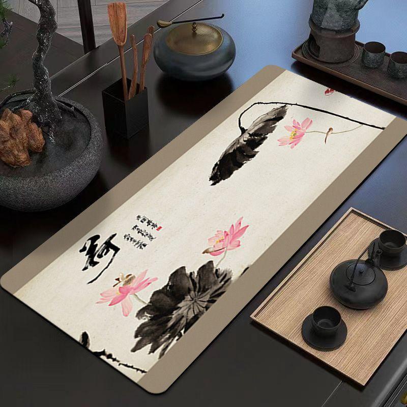 New Chinese-style Water-absorbing and Easy-to-dry Long Diatom Mud Table Mat Is Easy To Take Care Of. Anti-scalding and Non-slip Tea Party Zen Drain Ma