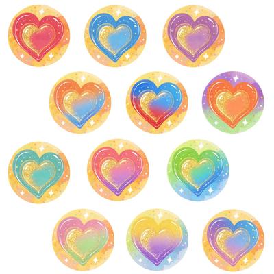 Colorful Gradient Love Heart Soft Magnetic Sticker for Whiteboards & Refrigerators
