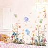 Creative Watercolor Floral Butterfly Fairy Wall Sticker for Living Room and Bedroom Background Decoration