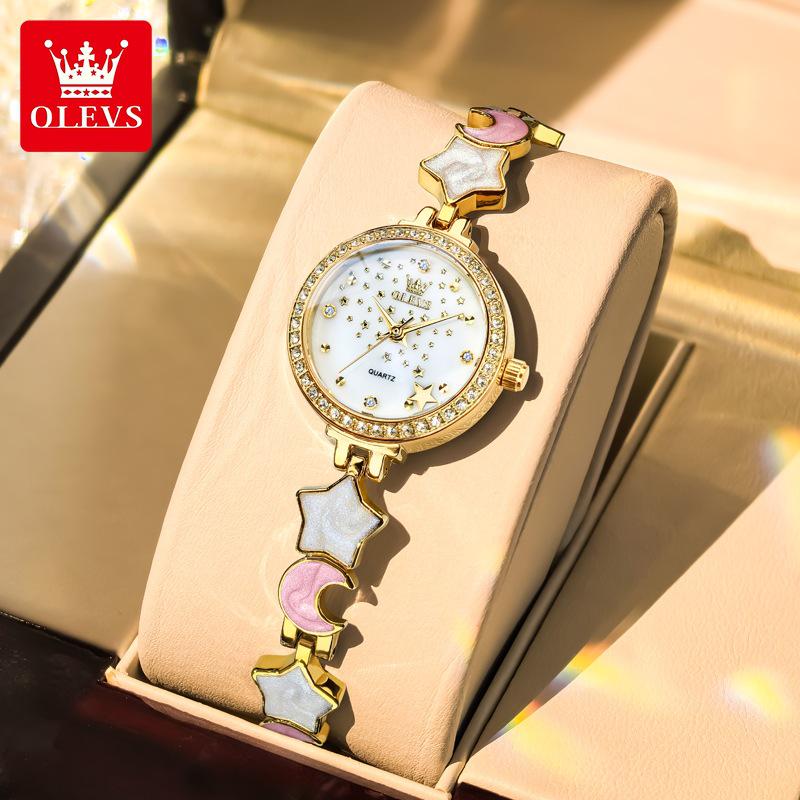 

Oulishi Women s Quartz Watch: Star & Moon Bracelet Design, Versatile Ladies Accessory