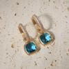 Fashion Square Dangle Earrings for Women Zirconia Earring Jewelry Wedding Party Accessories