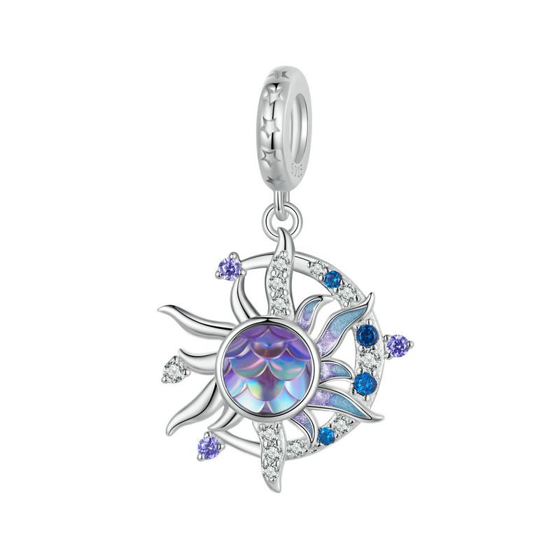 Bamoer Charms Papillon Magique en Argent 925 Perles Soleil et Lune S'adaptent aux Bracelets Originaux pour Femmes Accessoires de Bijoux DIY
