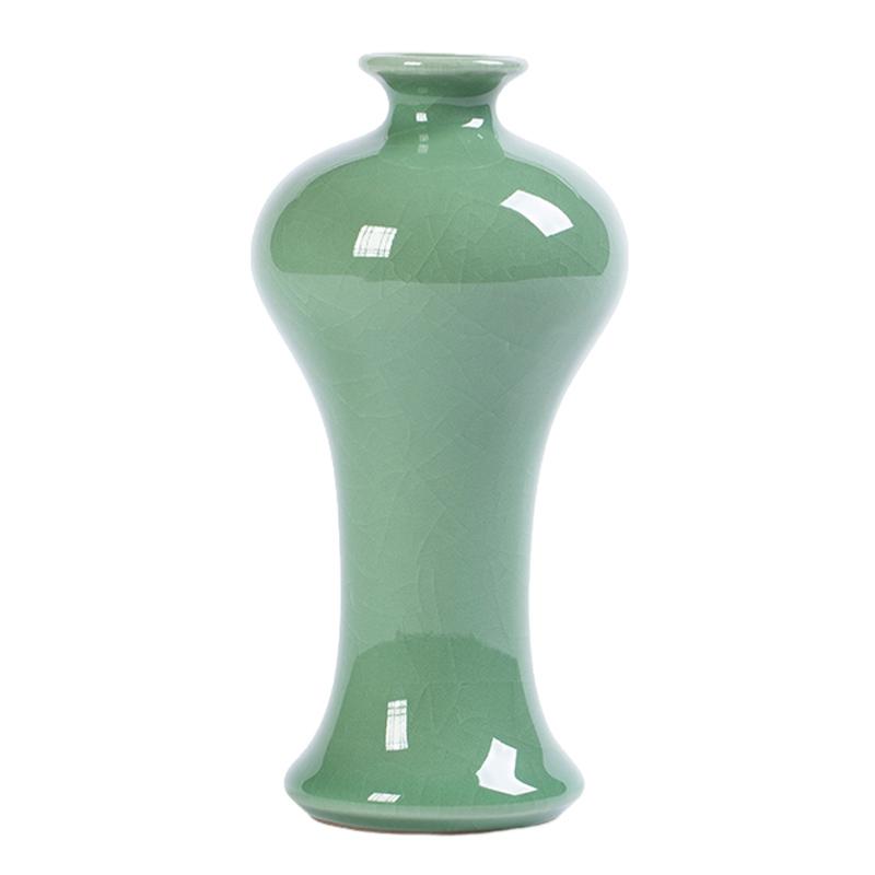Celadon  Handcrafted Vase, Elegant Ceramic Decorative Vase for Living Room and Office Decoration (as the picture,As shown in the figure)