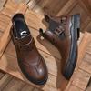 Fashion British Style Men's Workwear Shoes Retro Brown Handsome Men's Motorcycle Boots Business Versatile Formal High Top Shoes