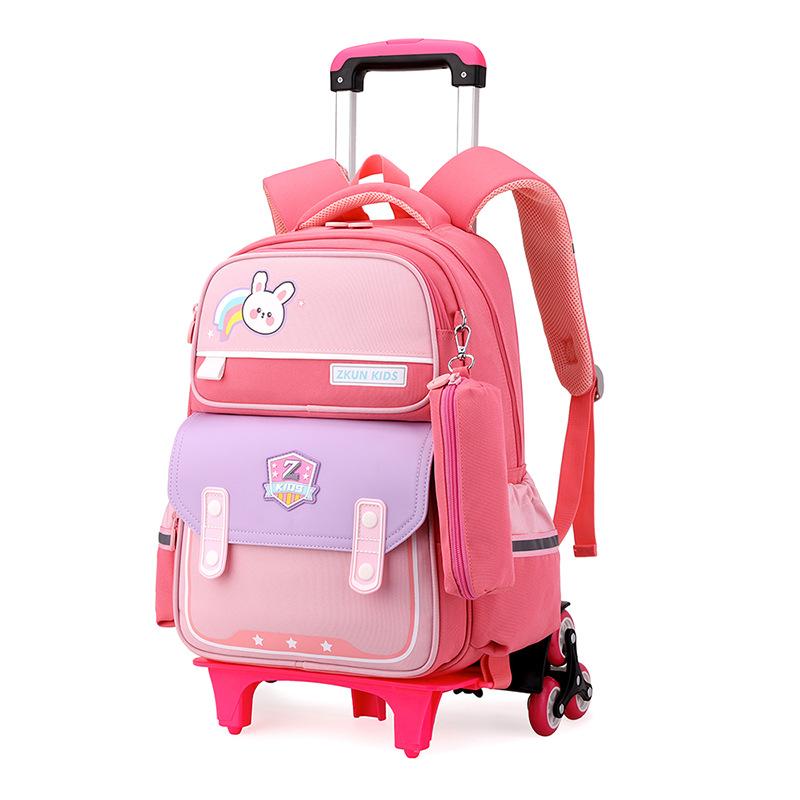 

Школьный рюкзак на колесиках Легкий рюкзак-тележка Рюкзак для начальной школы ZRY3163 розовый