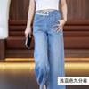Women's Denim Wide Leg Pants Summer High Waist Oversized Loose Straight Leg Pants Cropped Pants