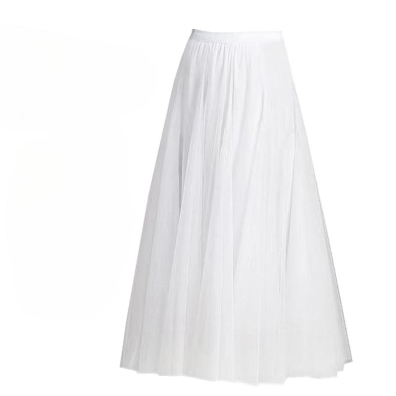 

Женская юбка, двухслойная юбка с большим подолом, трапециевидной формы Four Seasons, драпированная юбка феи One Size белый