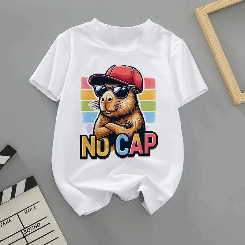 Summer Trendy and Fun Cartoon Clownfish Printed Short Sleeved T-shirt for Boys and Girls with Dopamine Style Parent-child Outfit