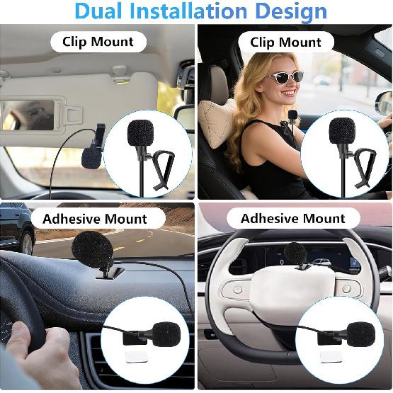 3.5mm External Car Microphone, Universal Hands Free Mic for Car Stereo Radio GPS DVD Head Unit Vehicle Audio Mic