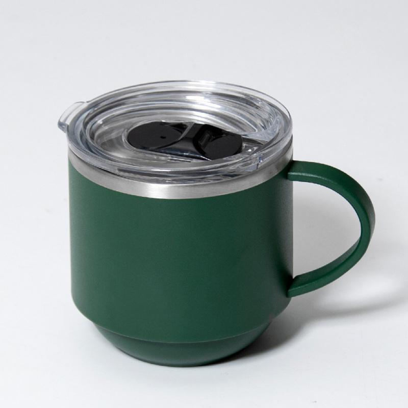 11oz stainless steel insulated coffee mug with handle double wall vacuum travel mug tumbler Cup with sliding lid