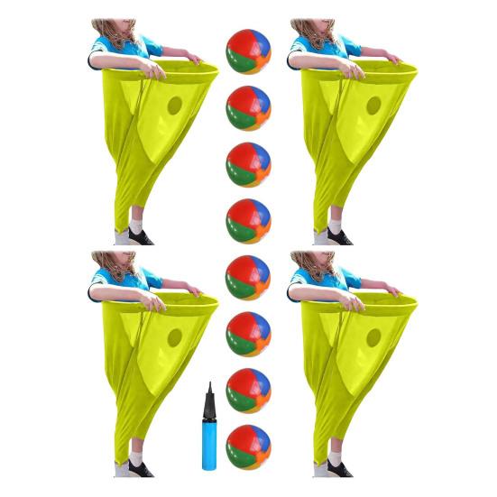 Granny Pants Outdoor Yard Game Inflatable Ball Relay Set with Giant Stretchy Pants Balls And Pump Backyard Field Recreational