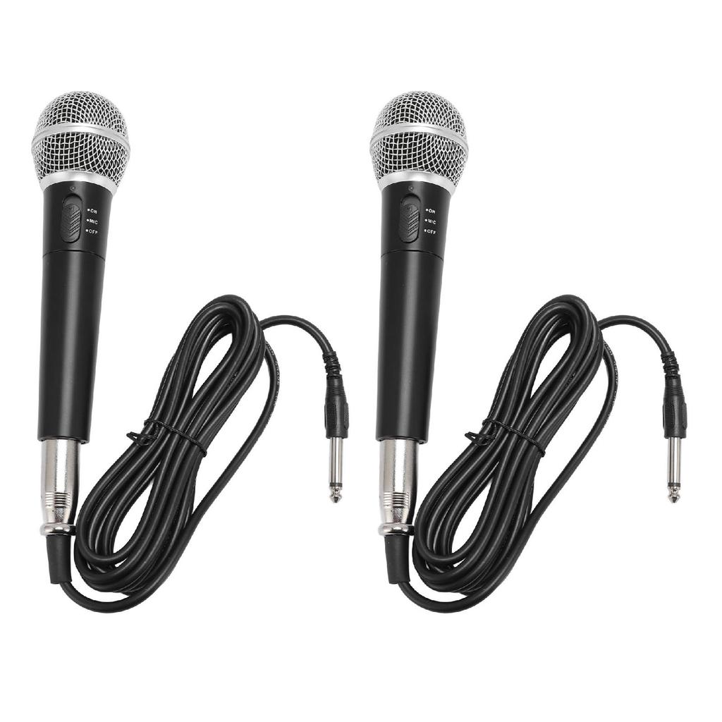 2PCS Wireless Microphone Set ABS Dual Handheld Dynamic Mic System with Receiver for Singing Karaoke