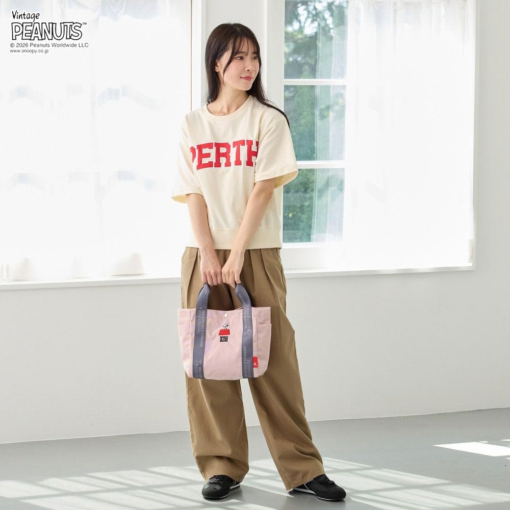 Peanuts Small Tote Bag 8504 [Rootote] IP.Deli.Peanuts-1D (02. Pink)