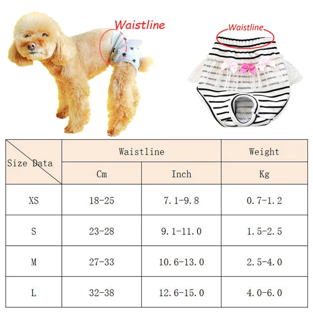 Protecting Female Dogs Physiological Pants for Small Dogs Stripe Pet Underpants with Lace Pomeranian Yorkshire Safety Shorts