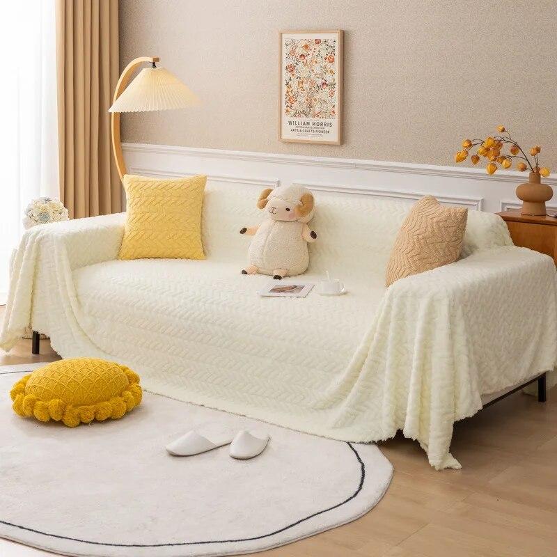Culoare Solidă Jacquard Catifea Secțională Husă de Sofa Iarnă Super Moale Pluș Husă de Sofa Gros Non-alunecare Huse de Canapea pentru Camera de Zi