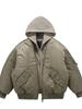 Herren Winter Kapuzen-Faux-Zweiteiler Fliegerjacke - Trendiger Patchwork Baseballmantel